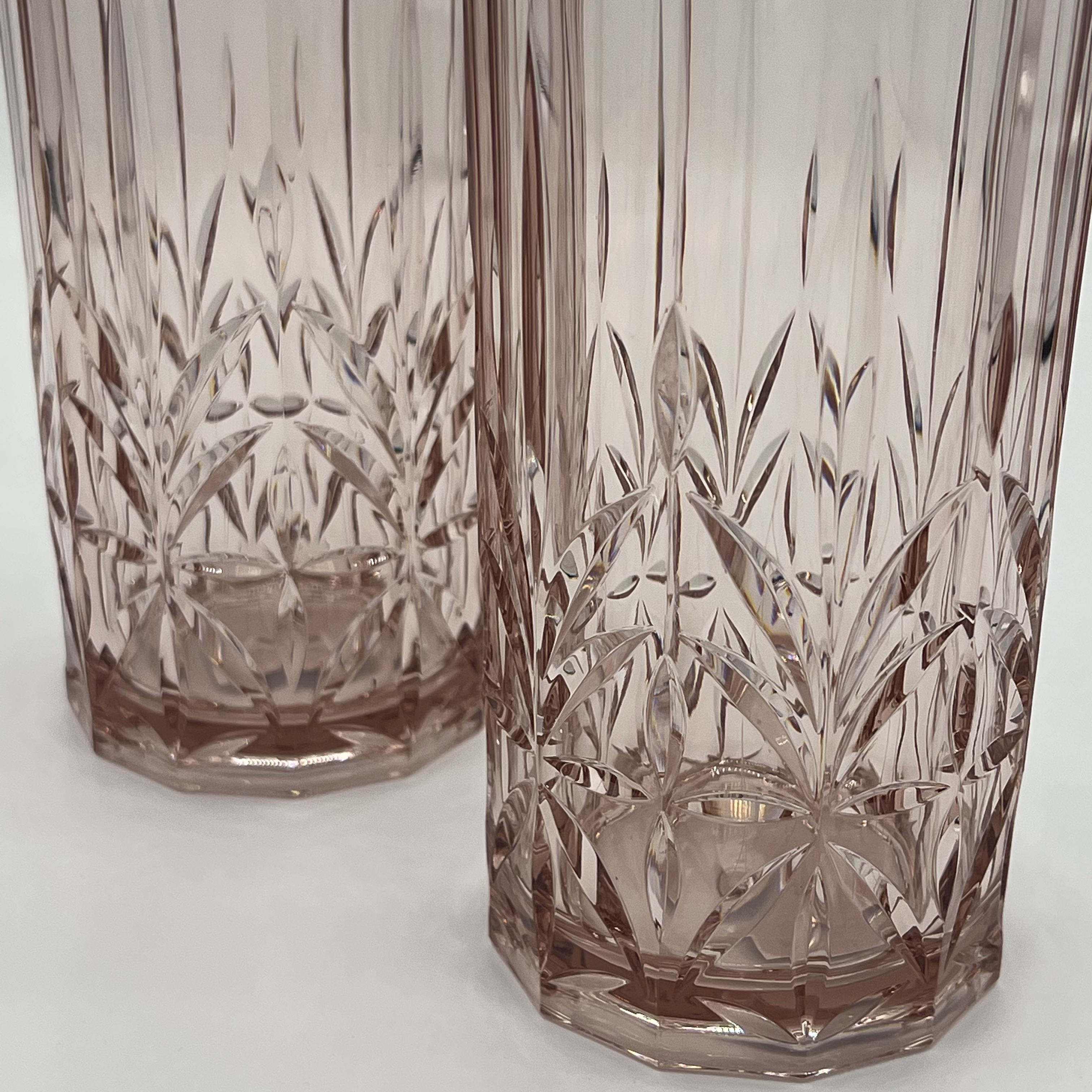 Longdrink glas - Roze kristal look - Afbeelding 2