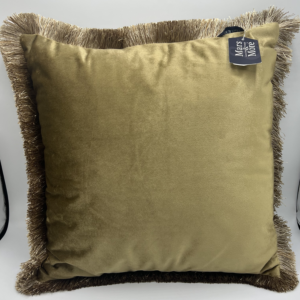 Goud fluwelen kussen met franjes