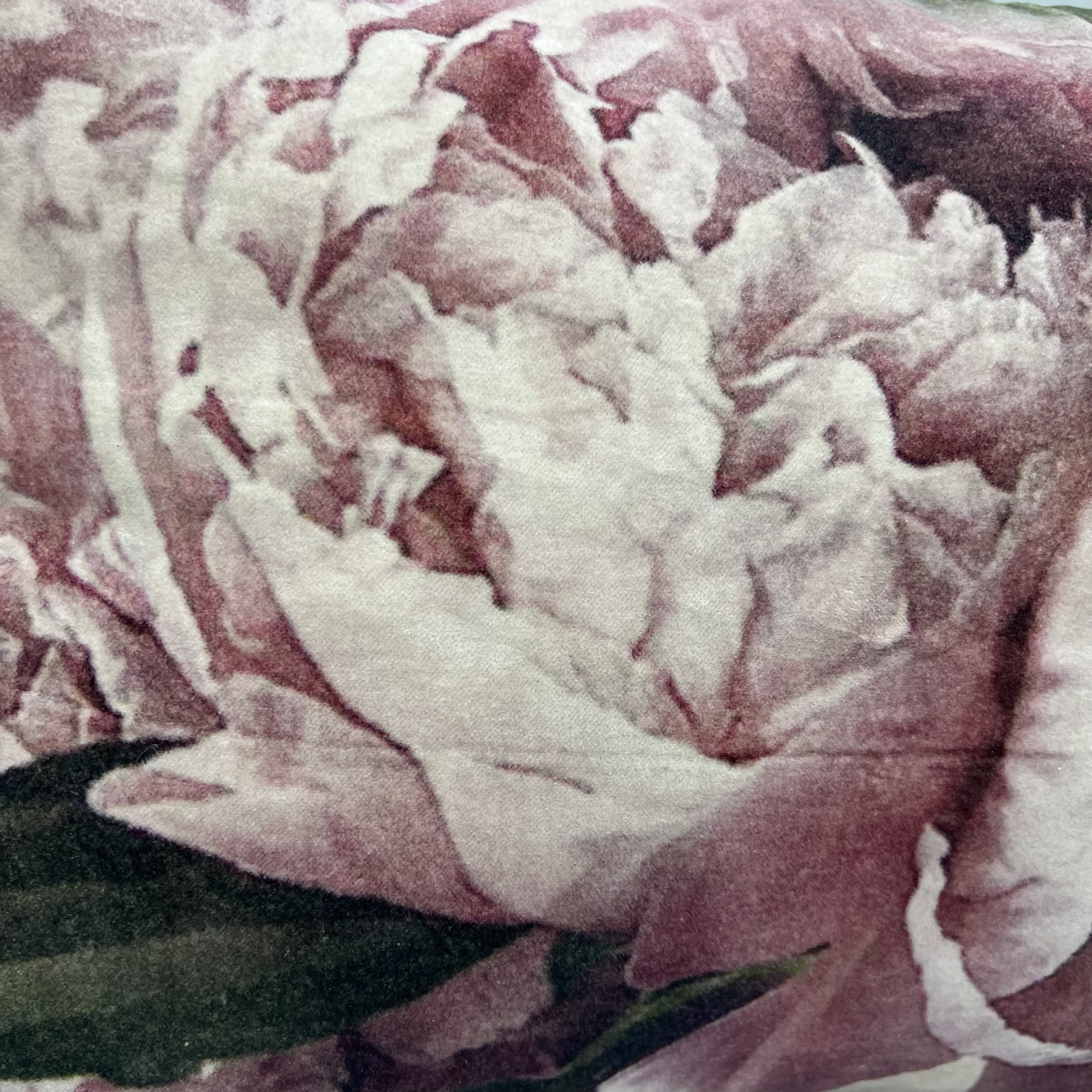 Velvet kussen met bloemenprint - Afbeelding 2