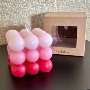 Bubbel kaars drie kleuren roze